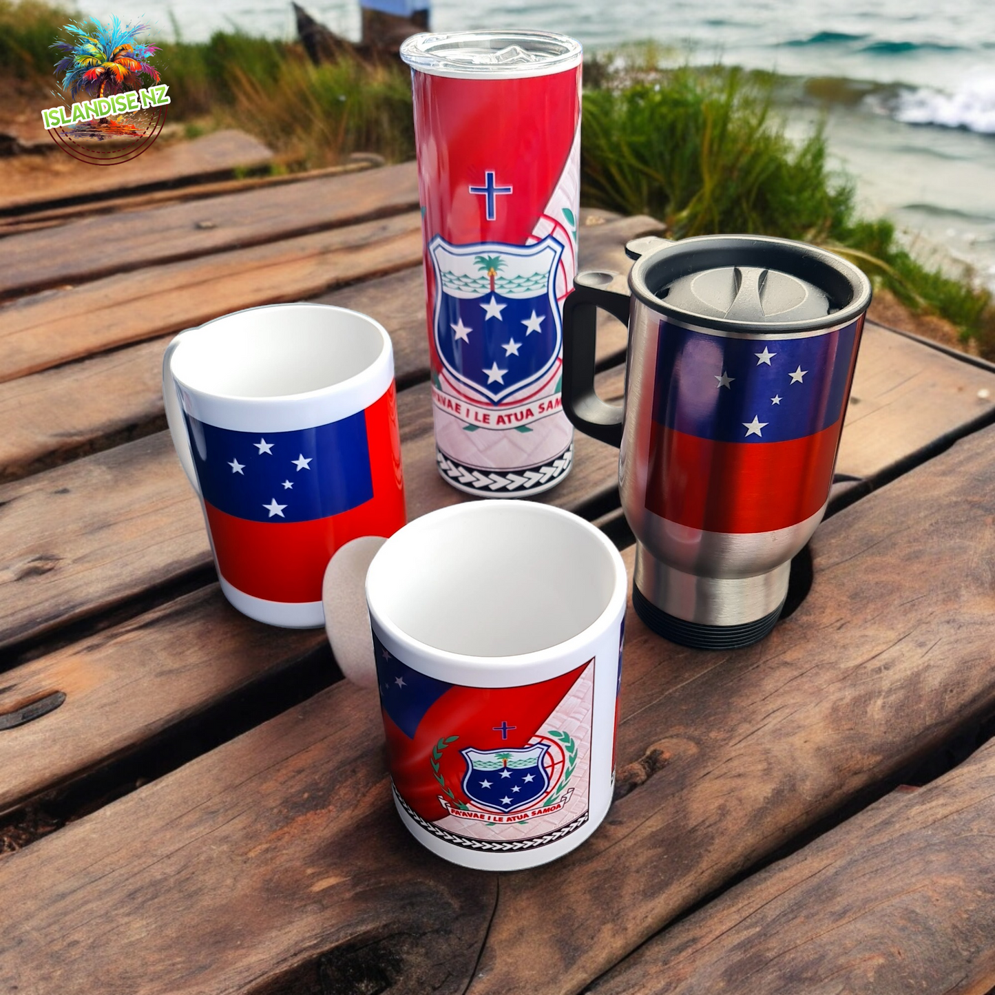 SAMOA FLAG - 15oz/440ml Stainless Steel Travel Mug
