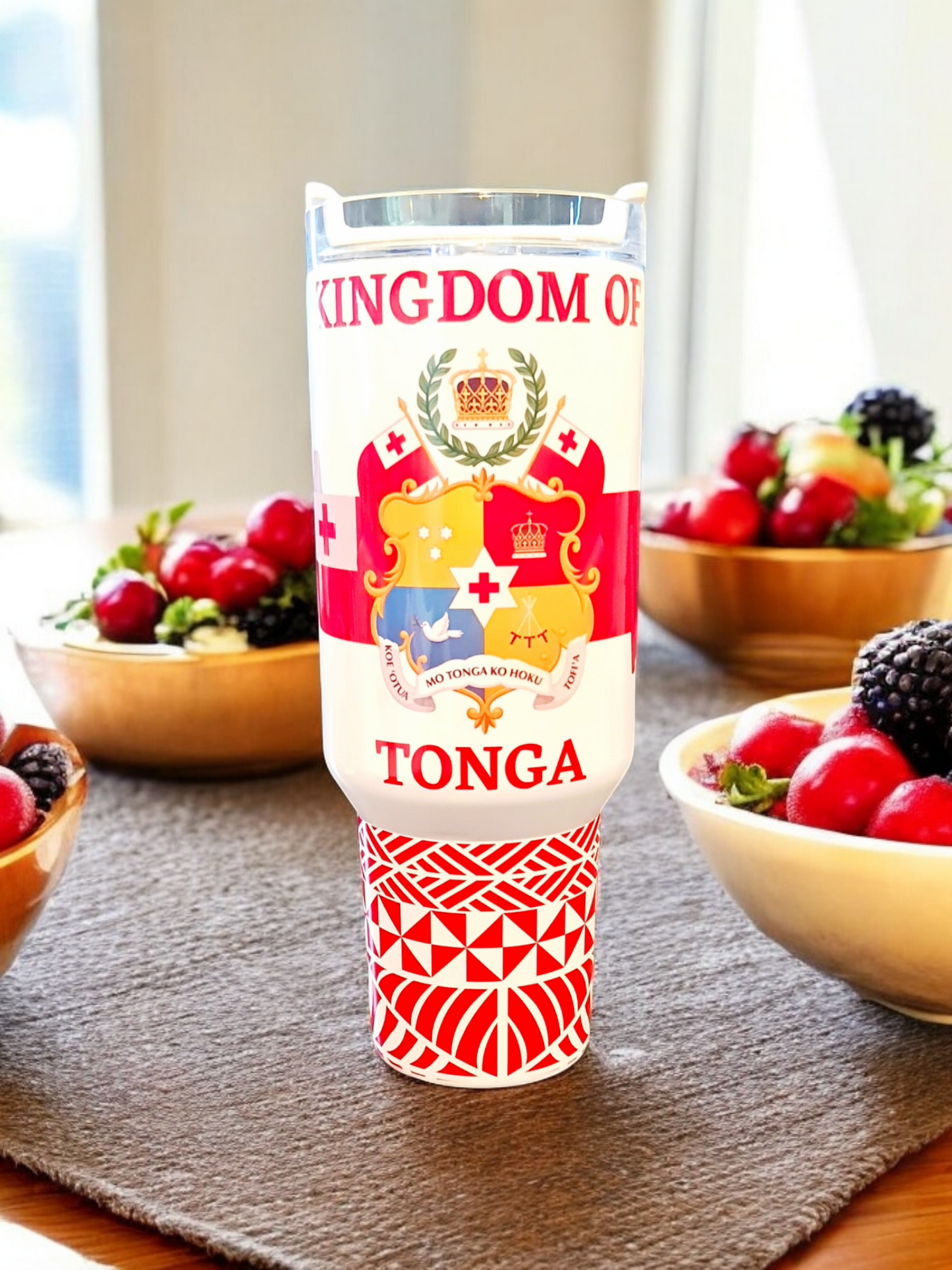 KINGDOM OF TONGA - 1.2 Litre/40oz Stainless Steel Tumbler with handle