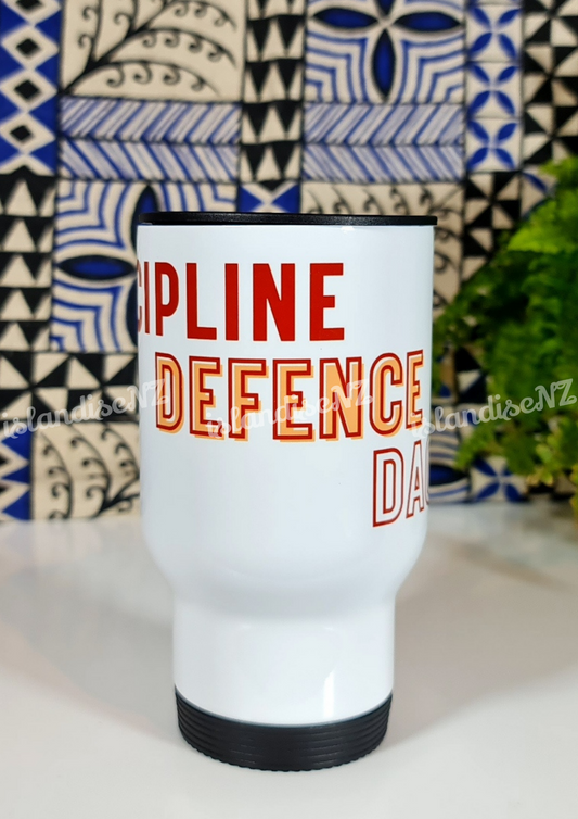 DISCIPLINE, DEFENCE, DACKLE - 15oz/440ml Stainless Steel Travel Mug