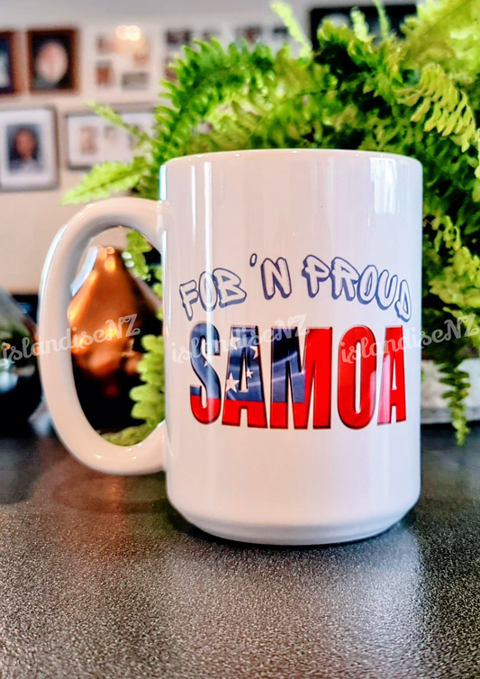 FOB 'N PROUD SAMOA - 15oz/440ml White Ceramic Mug