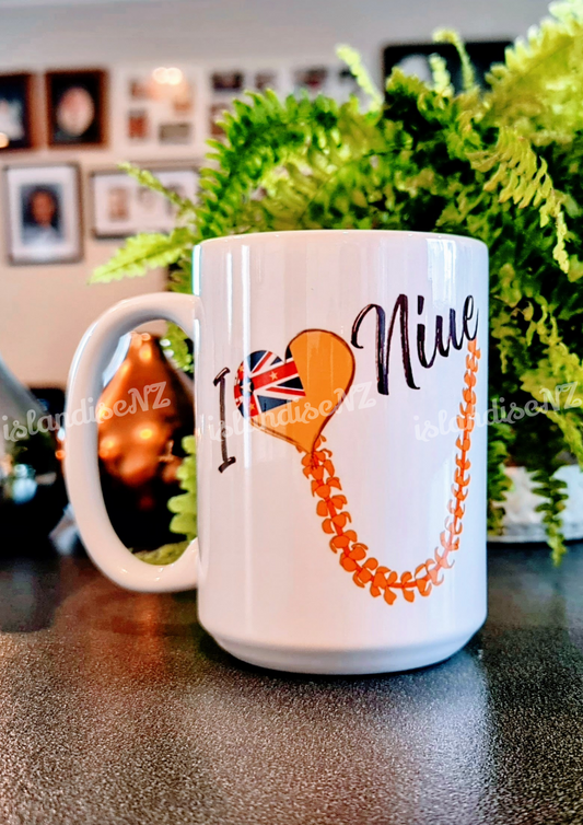 I LOVE NIUE - 15oz/440ml White Ceramic Mug