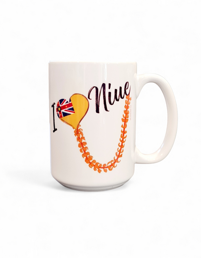 I LOVE NIUE - 15oz/440ml White Ceramic Mug