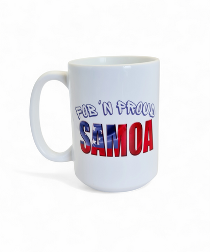 FOB 'N PROUD SAMOA - 15oz/440ml White Ceramic Mug