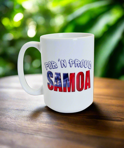 FOB 'N PROUD SAMOA - 15oz/440ml White Ceramic Mug