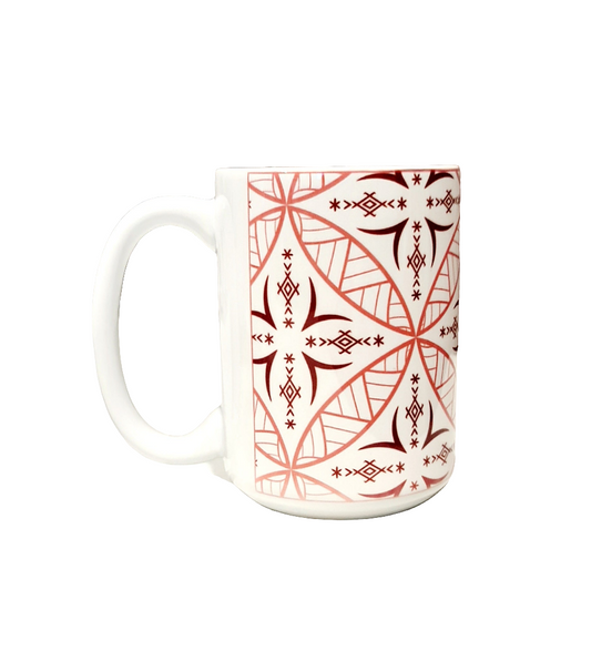 MALU FLOWER - 440ml/15oz White Ceramic Mug