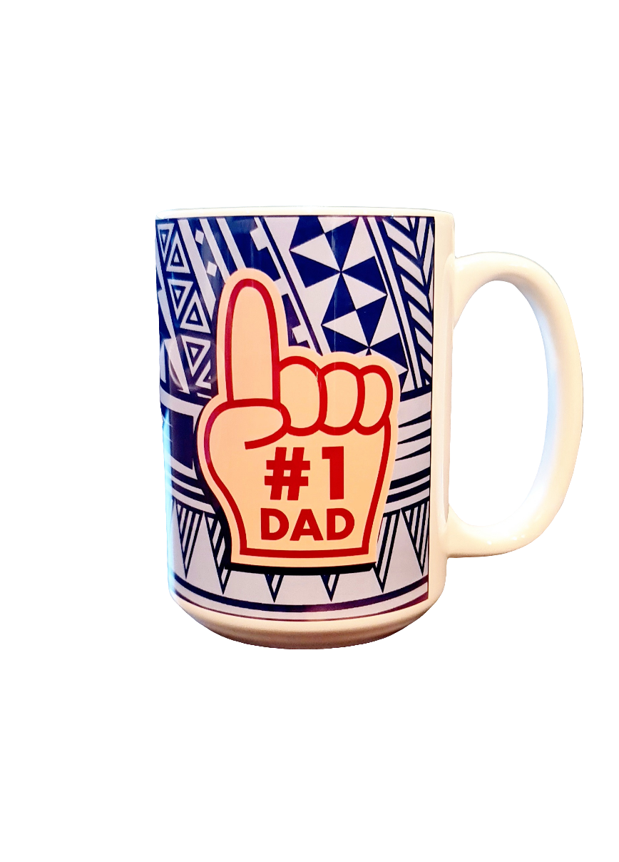 #1 DAD - 15oz/440ml White Ceramic Mug