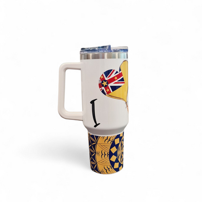 I LOVE NIUE - 1.2Litre/40oz Stainless Steel Tumbler with Handle