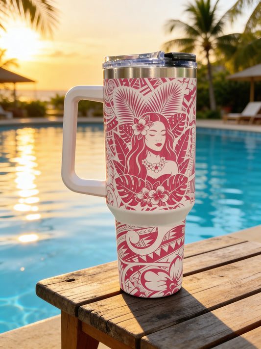 PACIFIC JEWEL - 1.2Litre/40oz Stainless Steel Tumbler with Handle