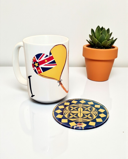 I LOVE NIUE - Matching Mug & Coaster Set
