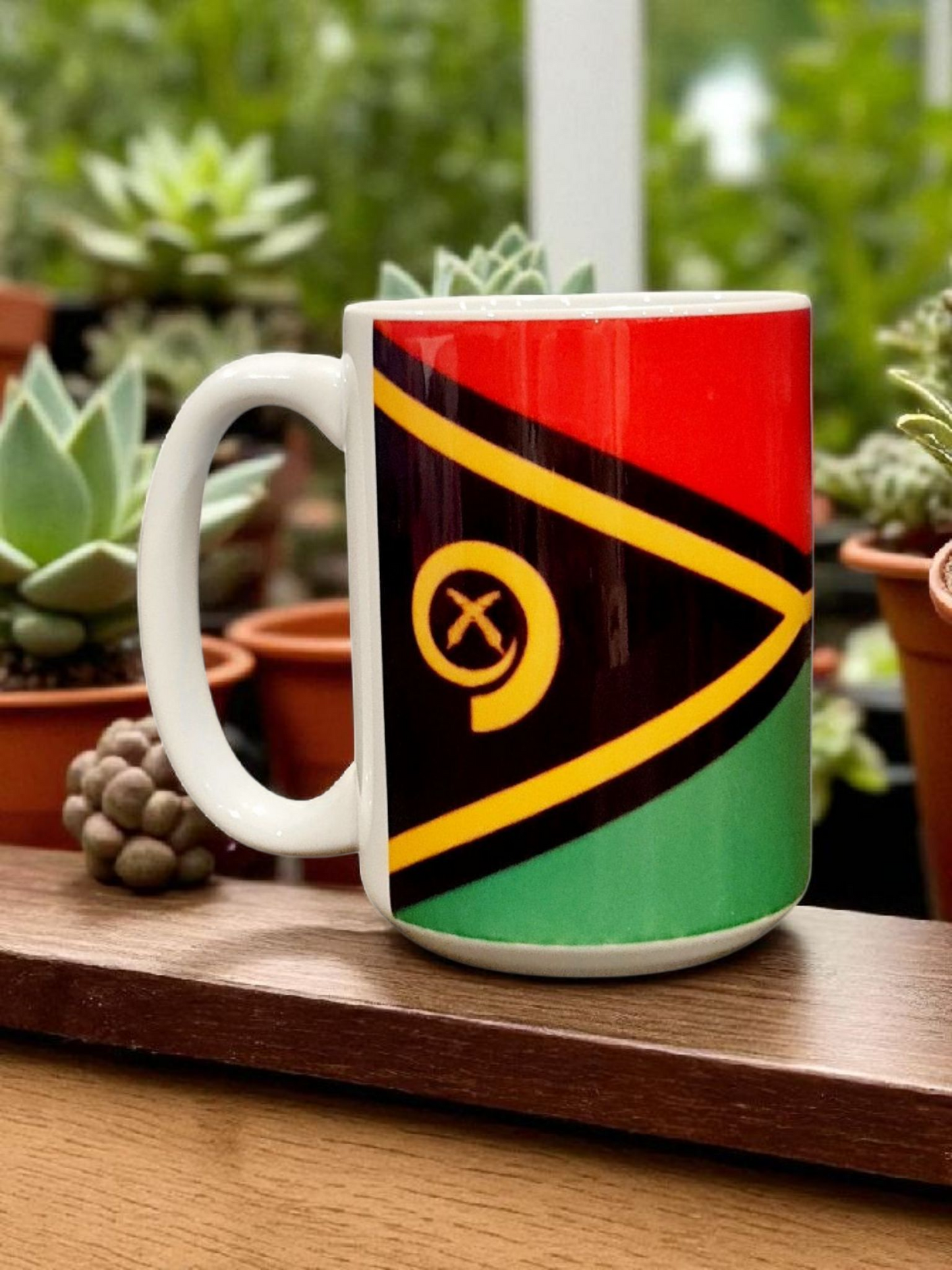 VANUATU FLAG - 440ml/15oz White Ceramic Mug